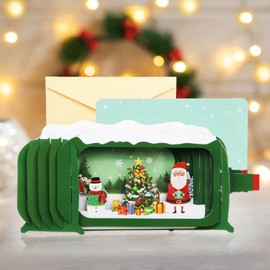 Pop Up Christmas Cards With Envelopes,3D Christmas Cards,Christmas Greeting Cards,Christmas Tree Pop Up Card for Friends, Family,Kids, Children