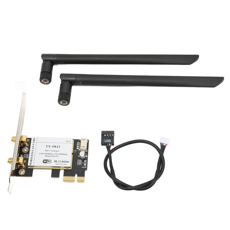 Wireless Internet Card 2.4Ghz 5Ghz 300Mbps High Transmission Rate Black