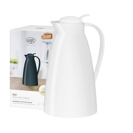 alfi 0825.010.100 Eco Vacuum Flask, Frosted Plastic, 1.0 Litre - Keeps Hot for 12 Hours or Cold for 24 Hours