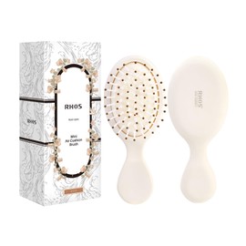 RHOS Mini Hair Brush, Comb, Portable, Scalp Massage, Hair Care, Cute, Wet and Dry Hair for Travel, Kids, Women's, Popular, Gift (Beige)