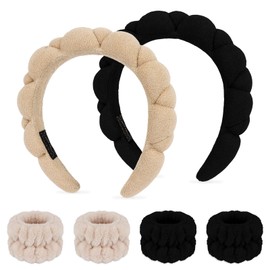 WHAVEL 6PCS Spa Headbands for Women Wrist Bands for Washing Face Skincare Face Wash Headband Makeup Hair Band Spa Accessories Skin Care Tools Preppy Stuff