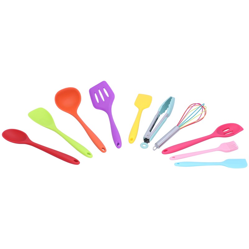 10Pcs set Silicone Kitchen Utensils Kitchenware Non Stick Spatula Spoon