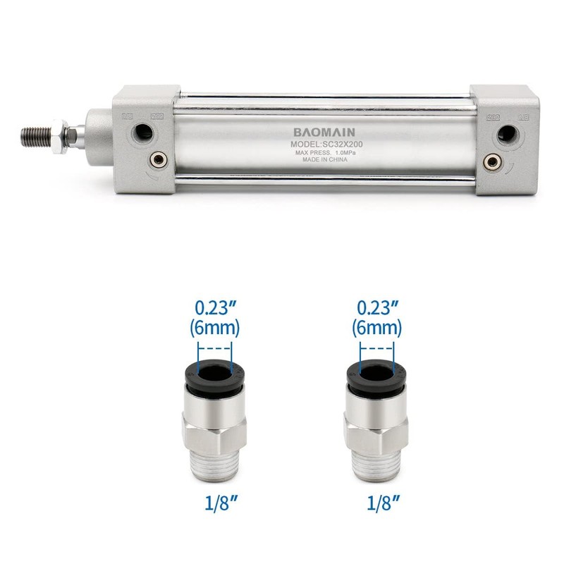 Baomain Pneumatic Air Cylinder SC 32-200,PT 1/8, Bore 1 1/4