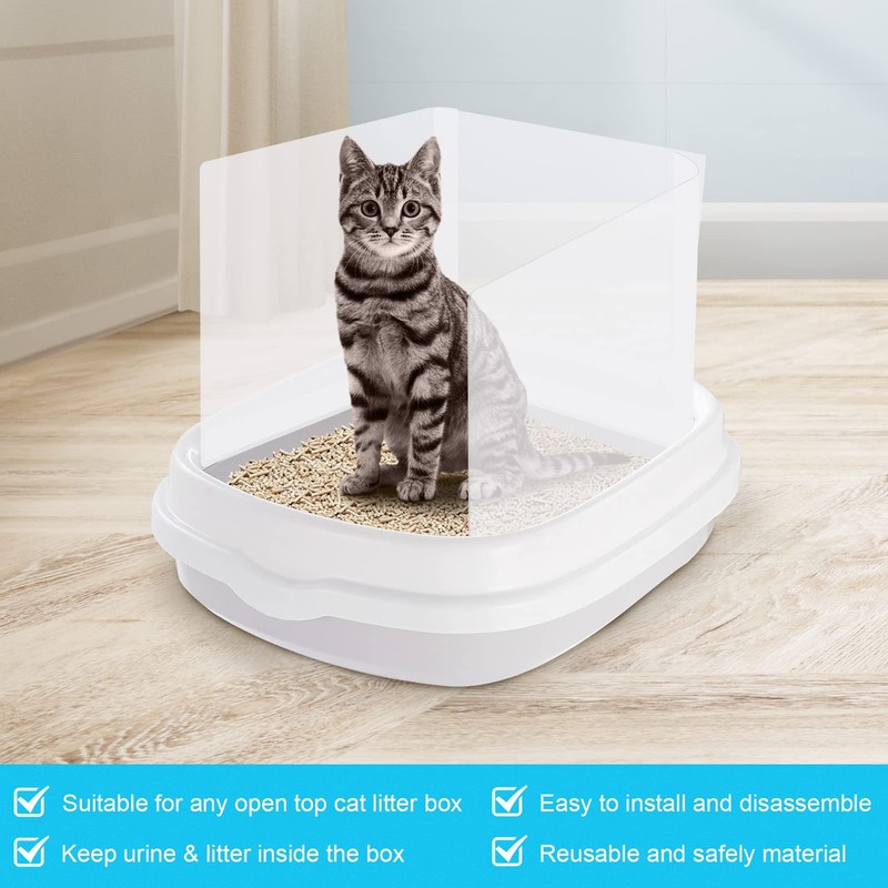 6 Pcs Cat Litter Box Splash Guard Pee Shields -