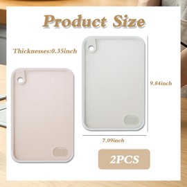 DECUIOCC 2PCS Cutting Board for Kitchen, Cutting Board with Juice Grooves, Dish Washer Safe for Meat, Veggies, Easy Grip Handle, Non-Slip Surface（25 * 18cm）