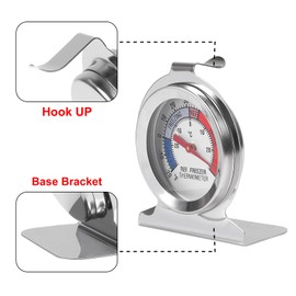 3Pcs Refrigerator Thermometer -30~30°C/-20~80°F Fridge Analog Freezer Thermometer Stainless Steel Large Dial Temperature Gauge for Home, Kitchen, Restaurants Refrigerator