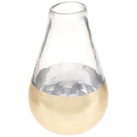 Mud Pie Medium Glass and Gold Vase