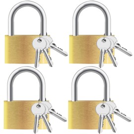 Cieex Pack of 4 Padlock 30 mm, Lock with Key, Padlock Small, Keyed Alike Padlock for Garage, Cupboards, Lockers, Lockers, Toolboxes