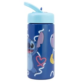 OM SUPPLIES Stitch Characters Reusable Sipper Water Bottle Drink Bottle with built-in handle for Easy Carry School Lunch Kids Childrens 410ml (Stitch)