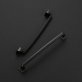 Ravinte 20 Pack Solid 7-1/2 Inch Square Foot Cabinet Arch Pull Kitchen Cabinet Handles Matte Black Cabinet Pulls Black Drawer Pulls Kitchen Cabinet Hardware Handles for Cabinets Cupboard Handles