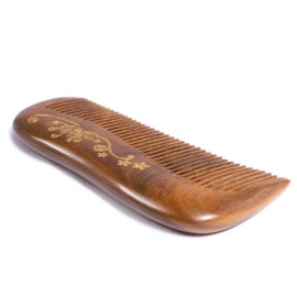 Breezelike Wooden Hair Comb - Fine Tooth Wood Comb for Women - No Static Natural Detangling Sandalwood Comb