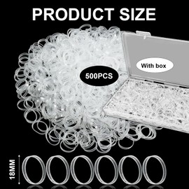 500 Pcs Small Hair Rubber Bands,Soft Mini Hair Elastics Hair Ties,Clear Elastic Hair Bands,Elastic Hair Ties,Clear Hair Bands,Small Hair Bands for Women Hair,Kids Hair,Braids Hair,Beard etc(with Box)