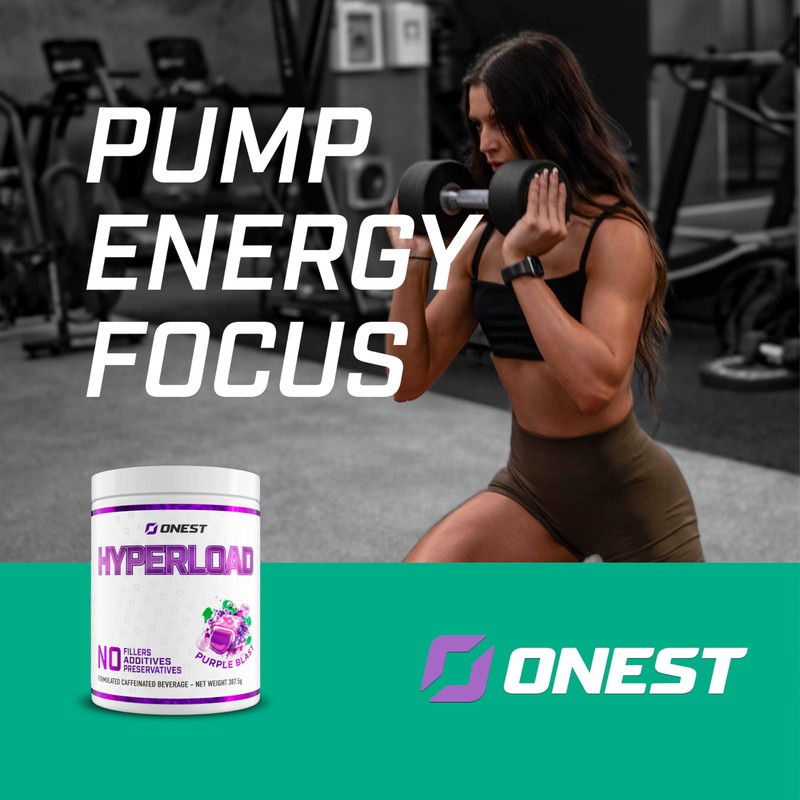 ONEST Hyperload Pre Workout Supplements 387.5g Enhances Explosiveness Muscle Strength