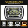 Unbranded Pair 7x6'' 5x7 LED Headlights Hi-Lo w/DRL fit Toyota