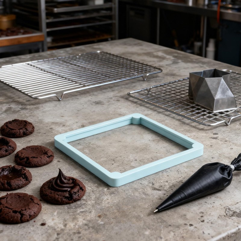 NICENEEDED 4.72 x 4.72 Inch Cookie Stencil Holder, Cookie Stencil
