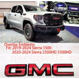 Auto Rear Red Black Emblem Overlay 2019-2024 GMC Sierra 1500 2500HD 3500HD