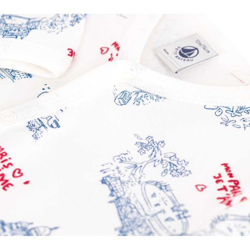 Petit Bateau Baby A0CSV Sleep Well Without feet, White/Multicolor, 3