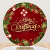 Merry Christmas Round Backdrop Cover for Photography - 7.2ft Pine