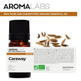 BIO - Caraway Essential Oil - 5mL - 100% Pure, Natural, Chemotyped and AB Certified - AROMA LABS (French Brand)