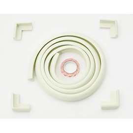 ARREGUI A-1044195 Furniture Edge Protector, Foam for Edges and Corners, Child Protection Profile, Anti-Collision Roll for Children, Padded, 2 m + 4 Corners, White