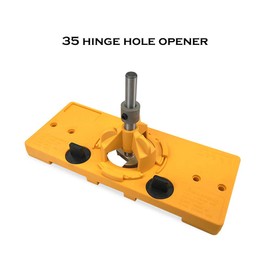 35mm Concealed Hinge Drilling Jigs Hinge Hole Saw Jig Drilling Guide Locator Hole Opener Door Cabinets Woodworking DIY Tool Set (Yellow)