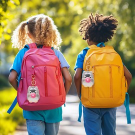 LJCTULY Kawaii Plush Keychains for Women - Stuffed Animal Keychain - Puppy Penguin Plush Bag Charms for Handbags, Purse, Backpack, Car Keys