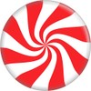 Peppermint Candy - Red and White - 1.25" Round Button