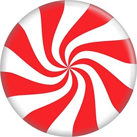 Peppermint Candy - Red and White - 1.25" Round Button