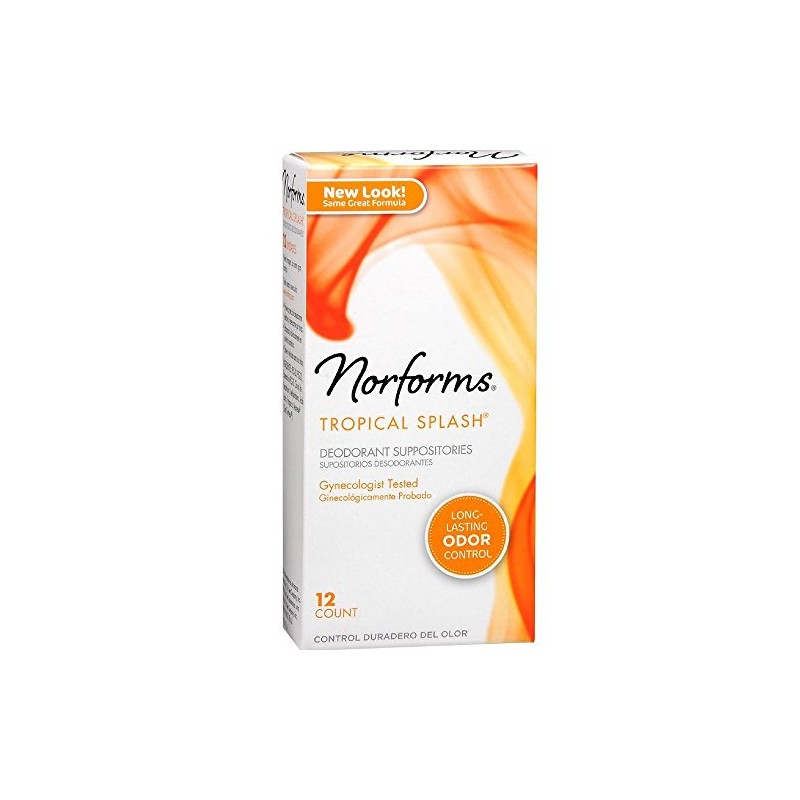 Norforms Tropical Splash Deodorant Suppositories 12 Each (Pack of 5)