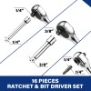 WORKPRO Stubby Ratchet & Bit Driver Set 16 PCS, 1/4",