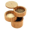 Spice Box with 3 Levels Magnetic Closure, Bamboo Spice Box,