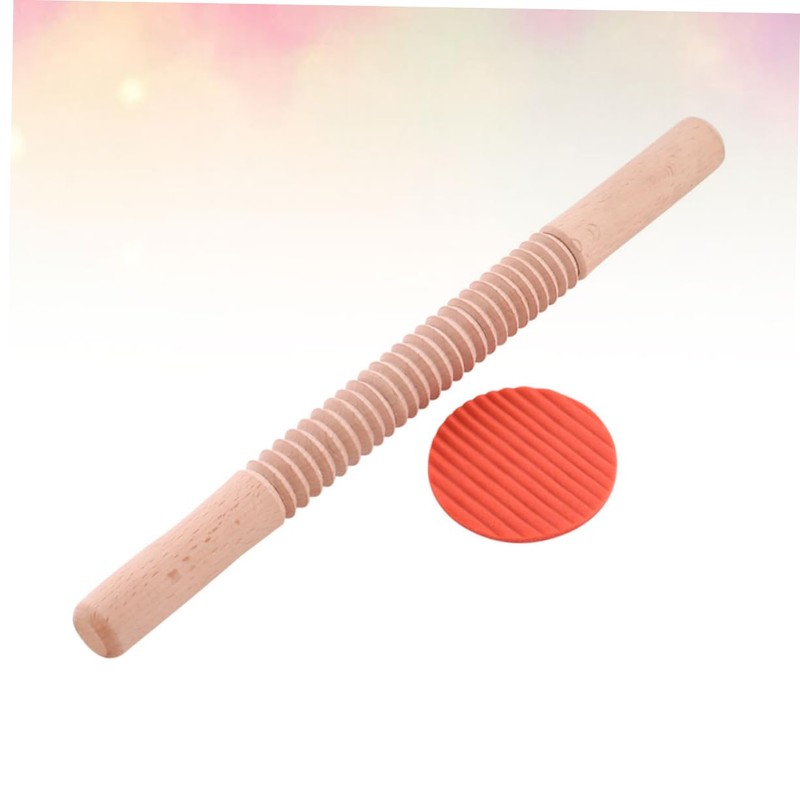 CIYODO Ridged Rolling Pin for Baking Wooden Pasta Rolling Stick