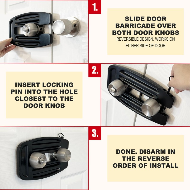 SecurityMan Double Door Lock - Solid 1/2" Unibody Aluminum Construction