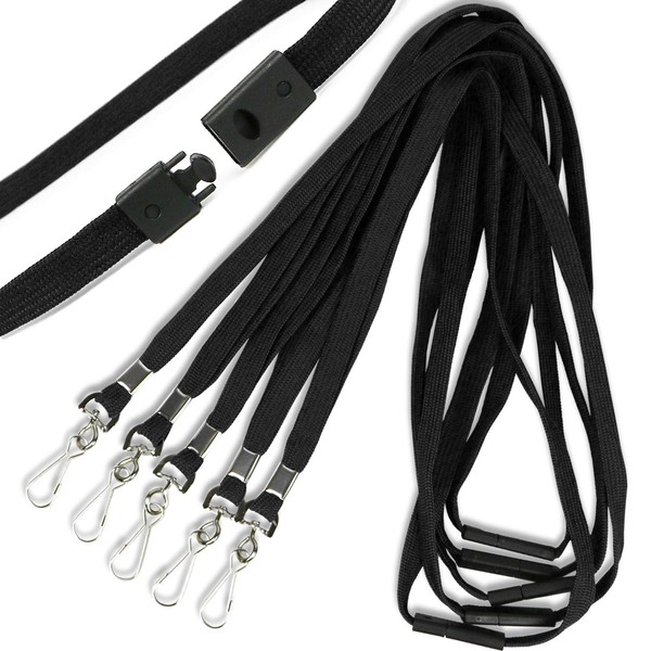 Safety Breakaway Lanyard with J-Hook Flat Lanyards for ID Badges