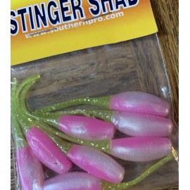 Southern ProBait #2.0-8-SS08  Stinger Shad Pinky Shad-1pk of 8pcs-NEW-SHIP24 HRS