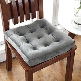 Vctops - Cojín de terciopelo sólido antideslizante, suave, grueso, lavable, cuadrado, para cocina, comedor, 45,7 x 45,7 cm