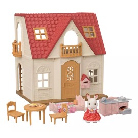 Calico Critters Red Roof Cozy Cottage - Juego De Casa De Muñecas Con Figura, Muebles Y Accesorios