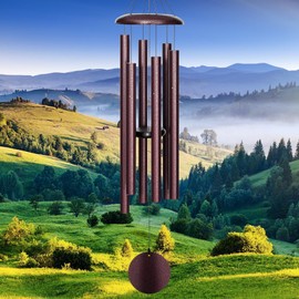 Wind Chimes Outdoor Deep Tone，45 in Large Wind Chimes for Outside，Memorial Wind Chimes Gifts for mom/Grandma,Balcony,Garden Décor,Bronze