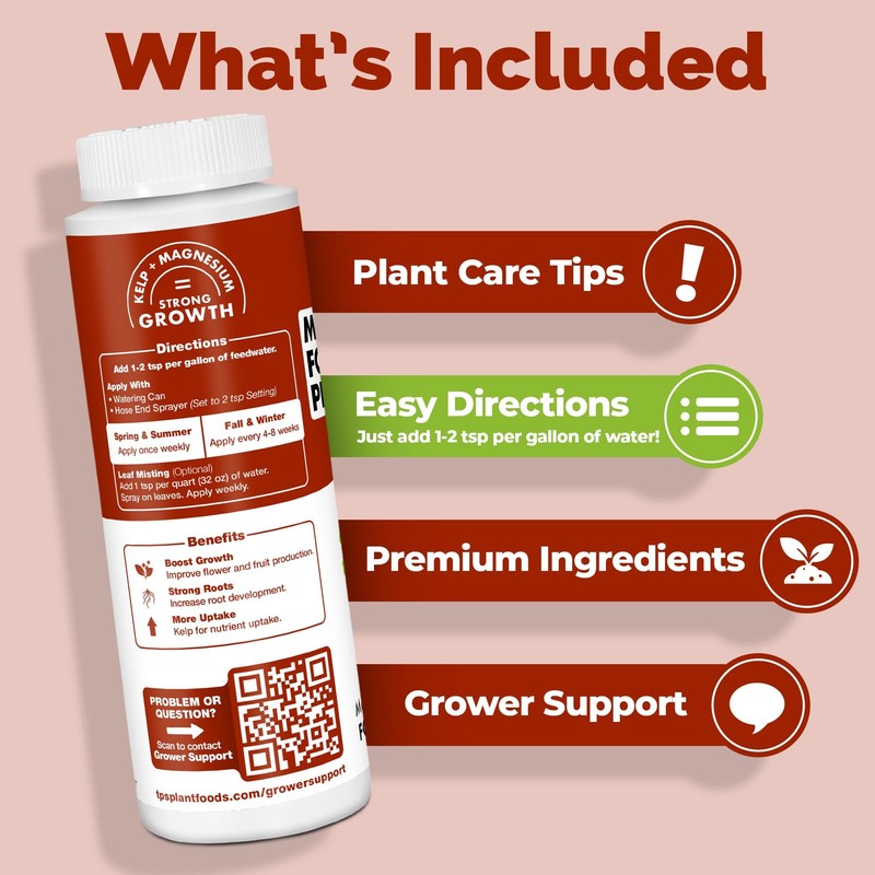 TPS NUTRIENTS Magnesium Fertilizer for Plants, Bioavailable Mg for Growth