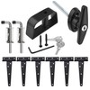 Shed Door Hardware Kit- Includes Hinges, Latches, and T-Handle Lock,