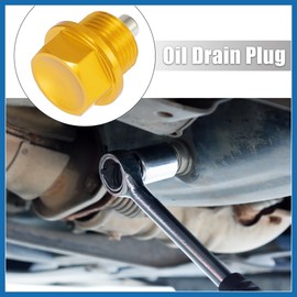 A ABSOPRO 1 Set M18 x 1.5 Magnetic Oil Drain Plug Sump Drain Nut Gold Tone Item Replacement