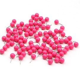 UUYYEO 100 Pcs Round Head Push Pins Map Tacks Map Marking Pins Thumbtacks Decorative Pushpins Thumb Tacks for Bulletin Board Cork Board Hot Pink