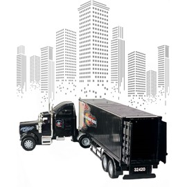 Big-Daddy Heavy Duty Tractor Trailer Cargo Transporter with Remote-Controlled Cargo Hold