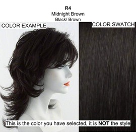 Glamour Pix Wig Color R4 MIDNIGHT BROWN - Hairdo Wigs 4.5" Short Layered Pixie Razor Cut Sides Tru2Life Heat Friendly Synthetic Neck Average Cap Wispy Texture Spikey Bundle MaxWigs Hairloss Booklet