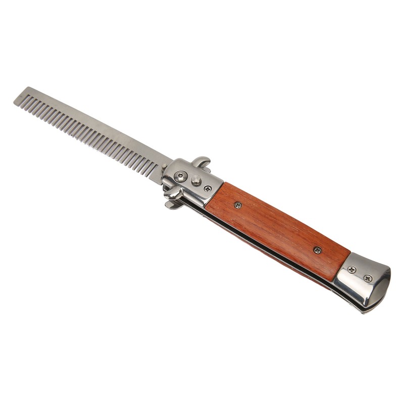 Switchblade Comb Automatic Push Button Spring Pocket Handle Folding Knife