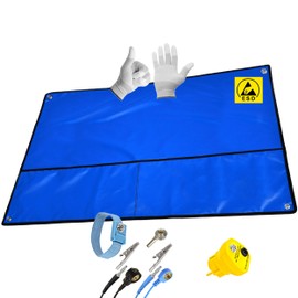 Minadax 120 x 60 cm Antistatic ESD Mat Set - Cuff + Earth Plug + Earth Cable