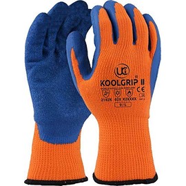 UCi KOOLgrip™ Thermo-Star Latex Palm Coated Thermal Cold Winter Grip Gloves (9 - Large, Orange)