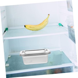 HOMSFOU Ice Cream Box, Stainless Steel Food Storage Container, 1.38L, Rectangular, Food Grade, Reusable, Air-Tight, Silver, 17X11X7CM