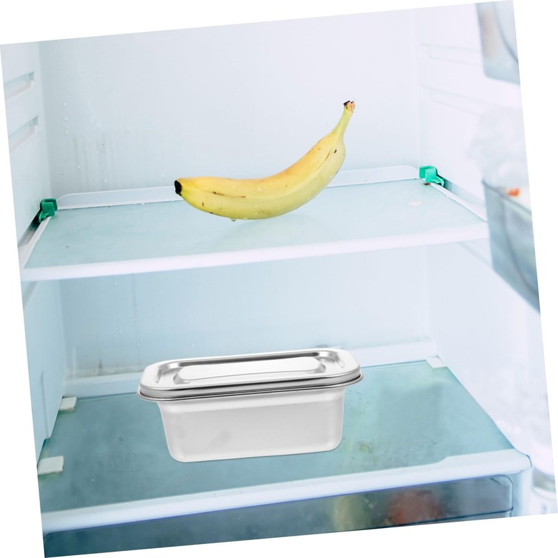 HOMSFOU Ice Cream Box, Stainless Steel Food Storage Container, 1.38L,