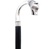 FYNJREX Vintage Antique Wolf Chrome Walking Cane Wooden Walking Stick